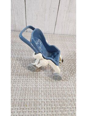 99 FISHER PRICE LOVING FAMILY FOLDING DOLLHOUSE BLUE BABY INFANT STROLLER BUGGY